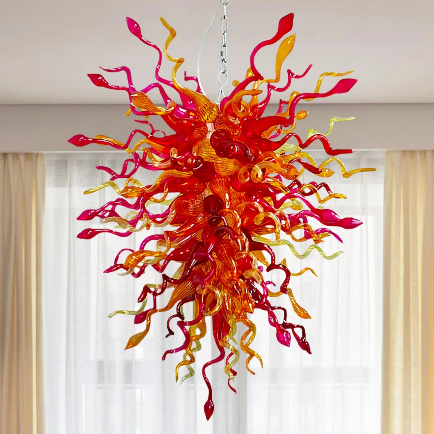 Chihuly Style Blown Glass Chandelier Phoneix - Melillo Chihuly