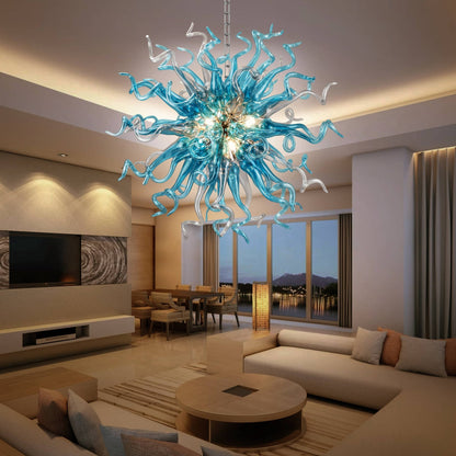 Chihuly Style Blown Glass Chandelier Sputnik Shape - Melillo Chihuly