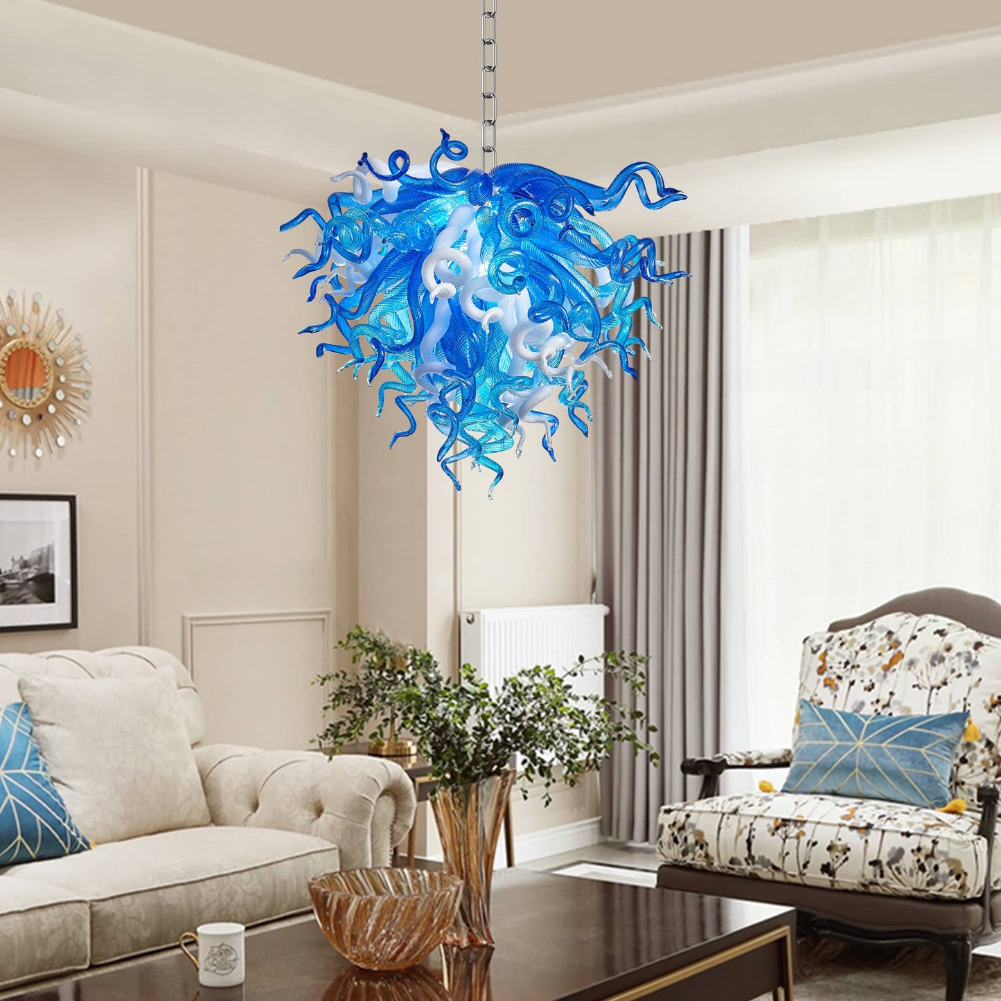 Chihuly Style Murano Glass Chandelier Glacier - Melillo Chihuly