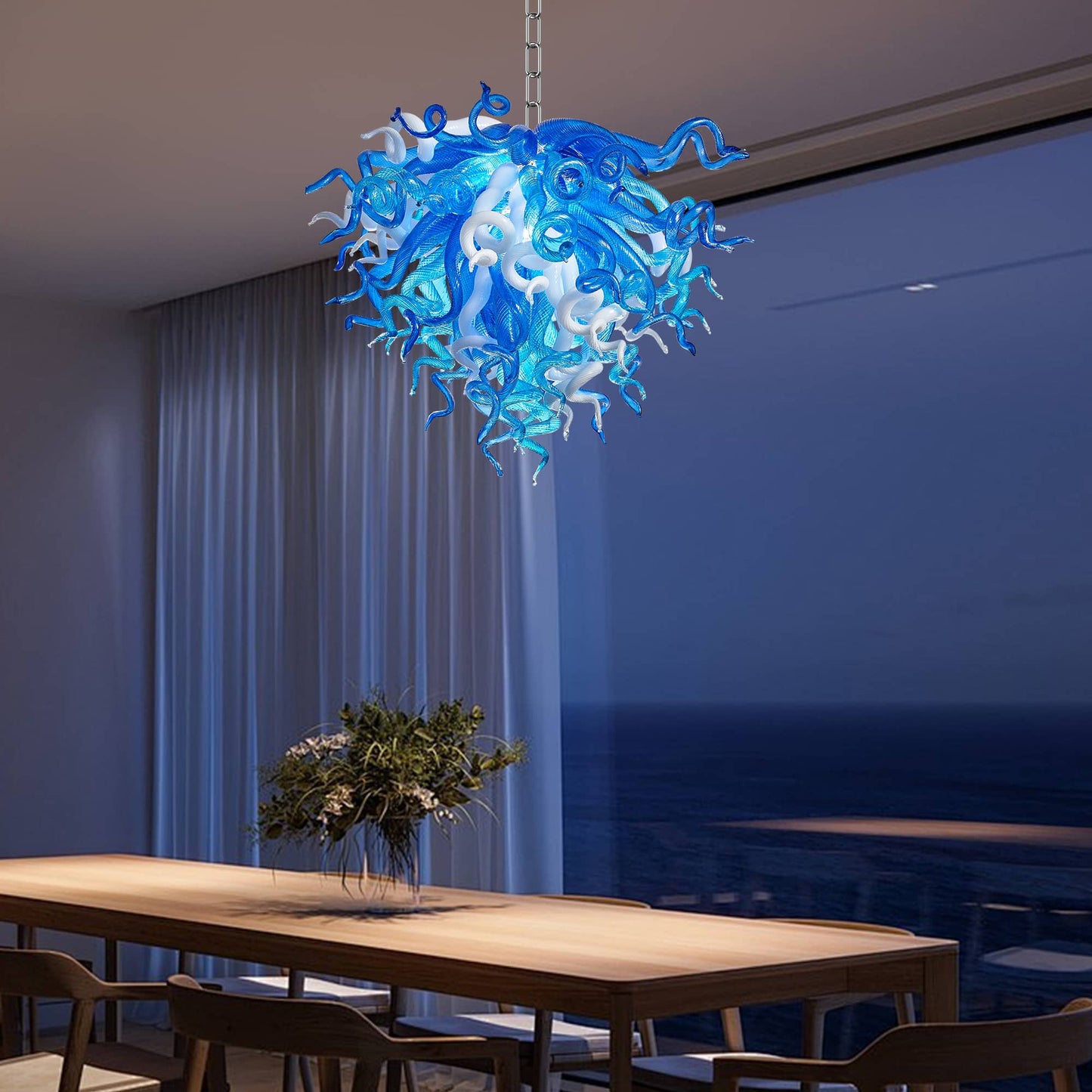 Chihuly Style Murano Glass Chandelier Glacier - Melillo Chihuly