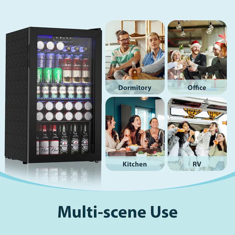 CoolMate 17.5" Glass Door Beverage Cooler (126 Can Capacity) - Melillo EnterprisesAppliancesBeverage & Wine ChillersBeverage Refrigerators