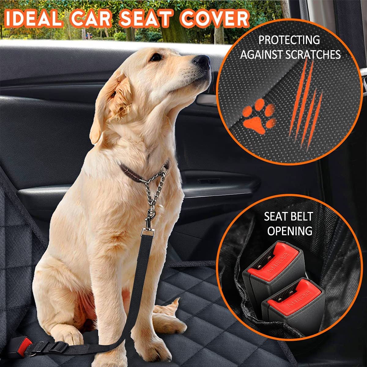 Dog Car Seat Cover, Back Seat Cover for Dogs Pet Car Seat Protector Waterproof Bench Car Seat Cover, Non - Slip Reat Seat Cover Fits Middle Armrest for Most Cars Trucks Suvs - Black - Melillo EnterprisesCar Travel AccessoriesCarriers & Travel ProductsDogs