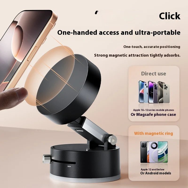 Foldable Magnetic Vacuum Car Phone Holder Foldable Suction Cup with Suction Cup Hands - Free Navigation for Smart Phone - Melillo EnterprisesAutomotive & MotorcycleGPS TrackingSafety & Security