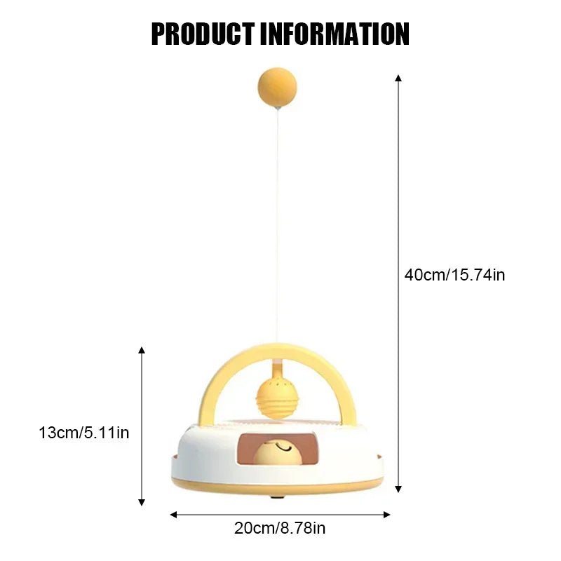 Gravity - Driven Table Tennis Cat Toy – Interactive Spinning Turntable with Catnip Ball - Melillo Enterprises
