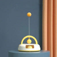 Gravity - Driven Table Tennis Cat Toy – Interactive Spinning Turntable with Catnip Ball - Melillo Enterprises