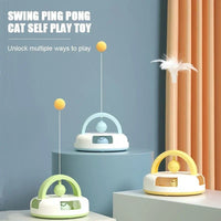 Gravity - Driven Table Tennis Cat Toy – Interactive Spinning Turntable with Catnip Ball - Melillo Enterprises