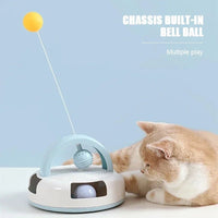 Gravity - Driven Table Tennis Cat Toy – Interactive Spinning Turntable with Catnip Ball - Melillo Enterprises