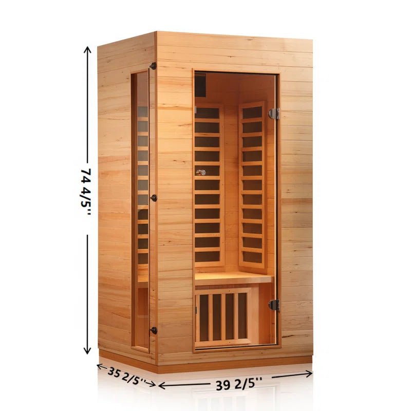 Hongyuan 1 Single Person Indoor Low EMF FAR Infrared Sauna - Melillo EnterprisesAll categories