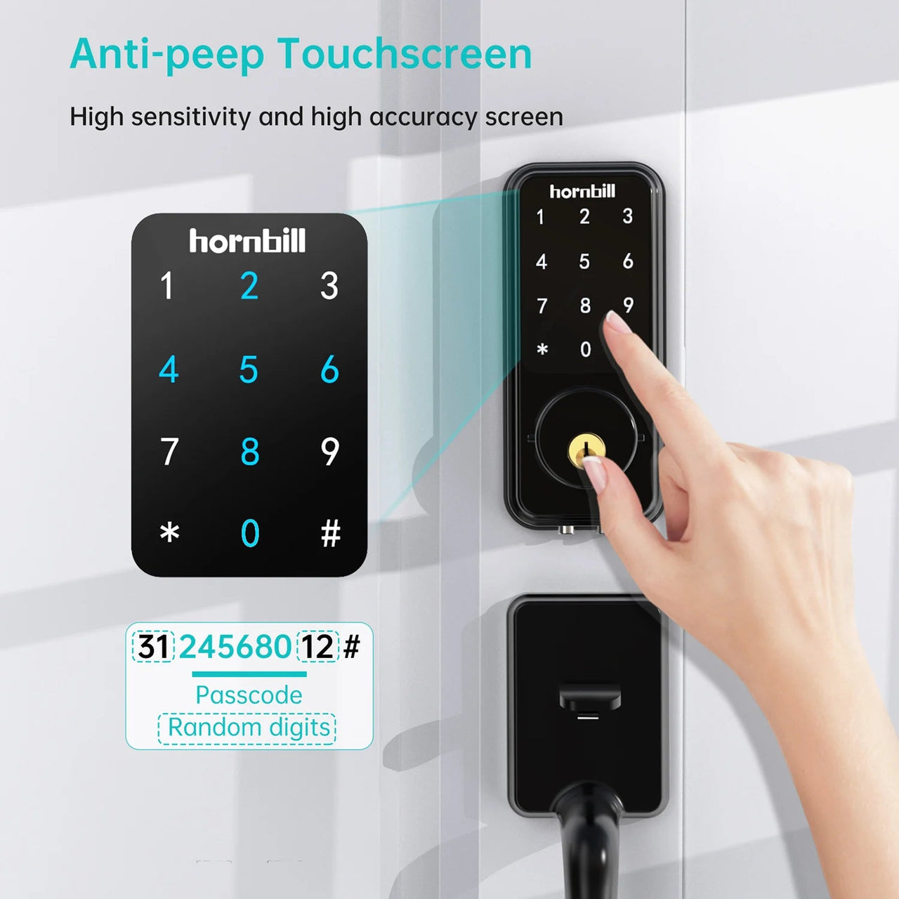 Hornbill Smart Lock (HB - M1) - Multifunctional Keyless Entry with Remote Control, Bluetooth, Wifi - Melillo Enterprises