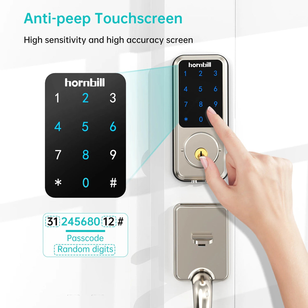 Hornbill Smart Lock (HB - M1) - Multifunctional Keyless Entry with Remote Control, Bluetooth, Wifi - Melillo Enterprises