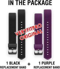 Id115Plus HR Very Fit Pro Bands Replacement Strap for Veryfitpro, Letscom, Lintelek Fitness Trackers - Purple and Black - Melillo EnterprisesActivity & Fitness TrackersExercise & FitnessFitness Technology