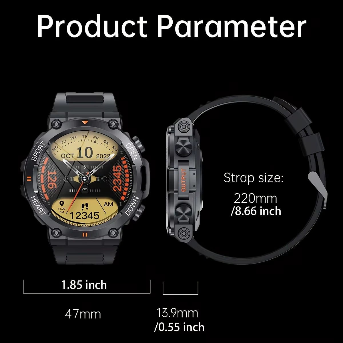 K56Pro Smart Watch for Men Heart Rate Blood Bluetooth Sport 400Mah Long Standby 1.39 Inch 360*360 HD Screen Outdoors Smartwatch - Melillo EnterprisesConsumer ElectronicsSmart ElectronicsWearable Devices