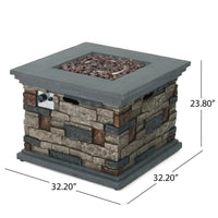 Mauricio Square Polyresin Propane Fire Pit Table with Hidden Fuel Tank - Melillo EnterprisesAll categories