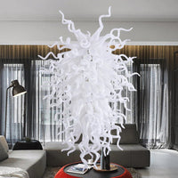 Modern Style Blown Glass Chandelier Alabasta - Elegant White Lighting for Contemporary Homes