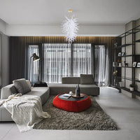 Alabasta Blown Glass Chandelier - Perfect White Glass Lighting for Modern Interiors