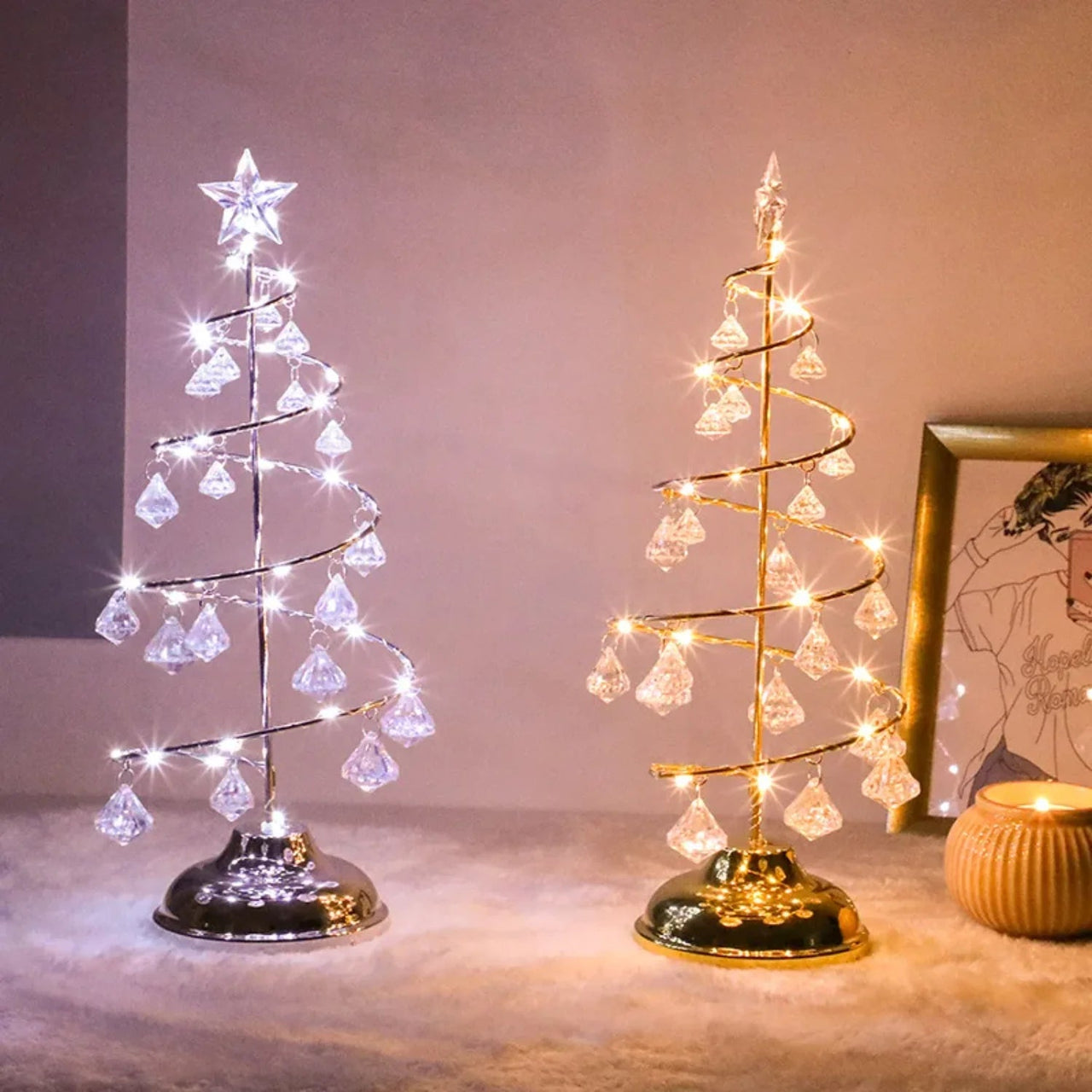 Christmas Tree Table Lamp - Modern Holiday Decor with Warm Glow