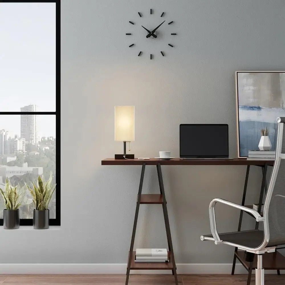 Chic Modern Desk Lamp with Wooden Base – Rectangular Shape for Sleek and Efficient Lighting