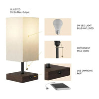 Rectangular Desk Lamp with Wooden Base – Simple and Modern Design for Stylish Home or Office Lighting