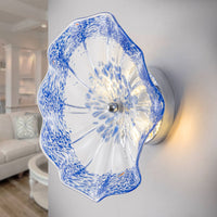 Murano glass wall plates in Cobalt Blue with intricate design, perfect for luxury home decor.