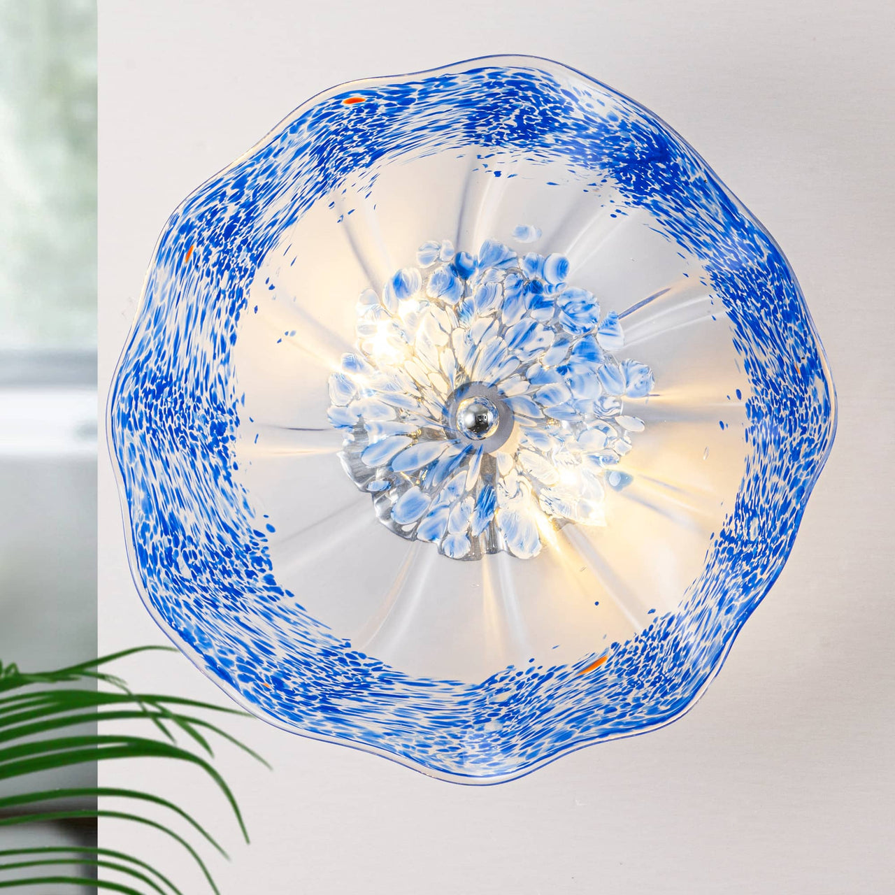 Luxury Cobalt Blue Murano glass wall plates, adding vibrant color and sophistication to modern spaces.