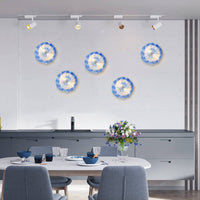 Murano glass wall plates in rich Cobalt Blue, designed for high-end, contemporary interior design.