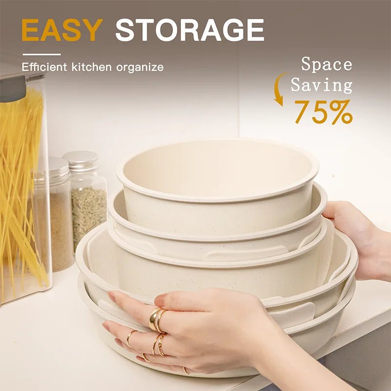 Non - Stick Ceramic Cookware Set with Removable Handles (21 Pieces) - Melillo Enterprises