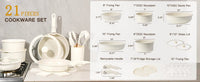 Non - Stick Ceramic Cookware Set with Removable Handles (21 Pieces) - Melillo Enterprises