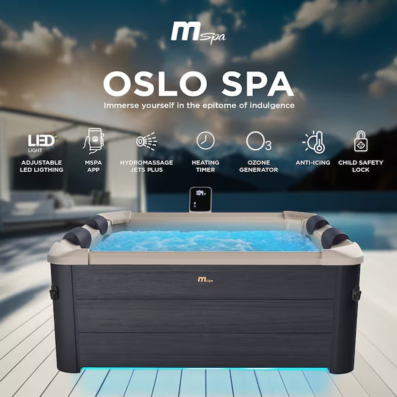 Oslo 6 - Person Square Inflatable Hot Tub – 120 Air Jets & Cover Included - Melillo EnterprisesHot TubsHot Tubs & SpasOutdoors