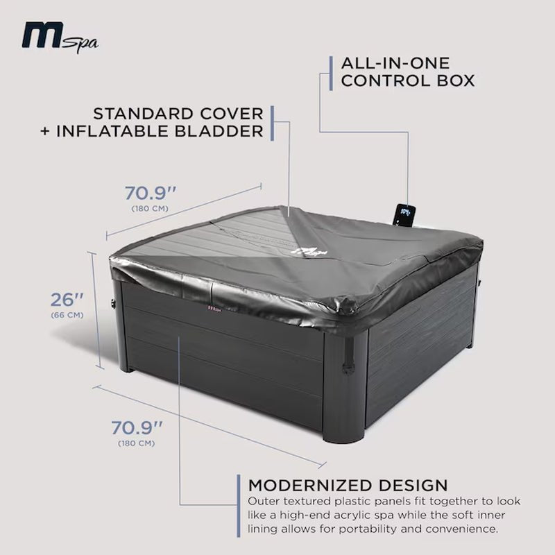 Oslo 6 - Person Square Inflatable Hot Tub – 120 Air Jets & Cover Included - Melillo EnterprisesHot TubsHot Tubs & SpasOutdoors