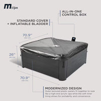 Oslo 6 - Person Square Inflatable Hot Tub – 120 Air Jets & Cover Included - Melillo EnterprisesHot TubsHot Tubs & SpasOutdoors