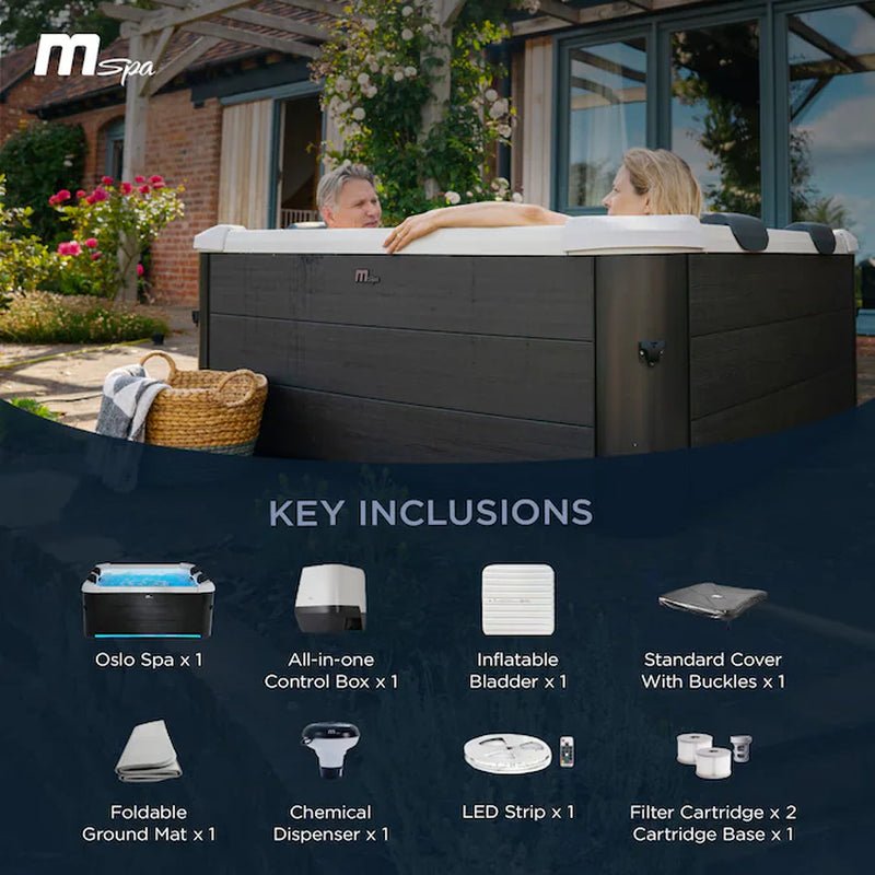 Oslo 6 - Person Square Inflatable Hot Tub – 120 Air Jets & Cover Included - Melillo EnterprisesHot TubsHot Tubs & SpasOutdoors