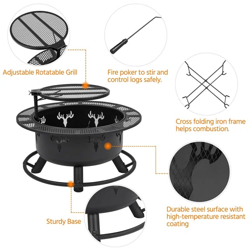 Patteale round Wood Burning Fire Pit - Melillo EnterprisesAll categories