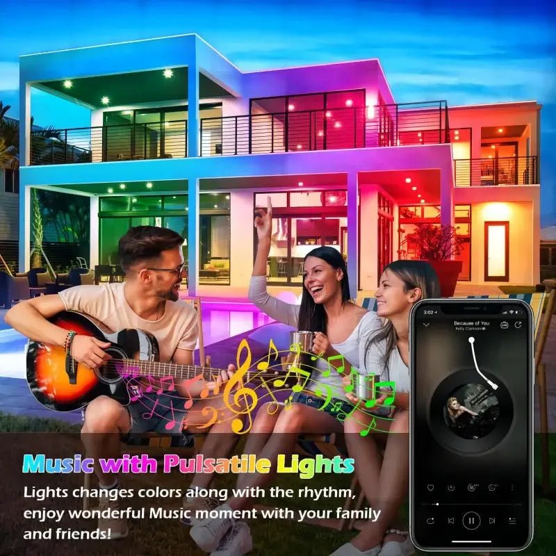 Permanent Outdoor Smart RGB Eaves Lights – LED String Lights for House Exterior - Melillo Enterprises
