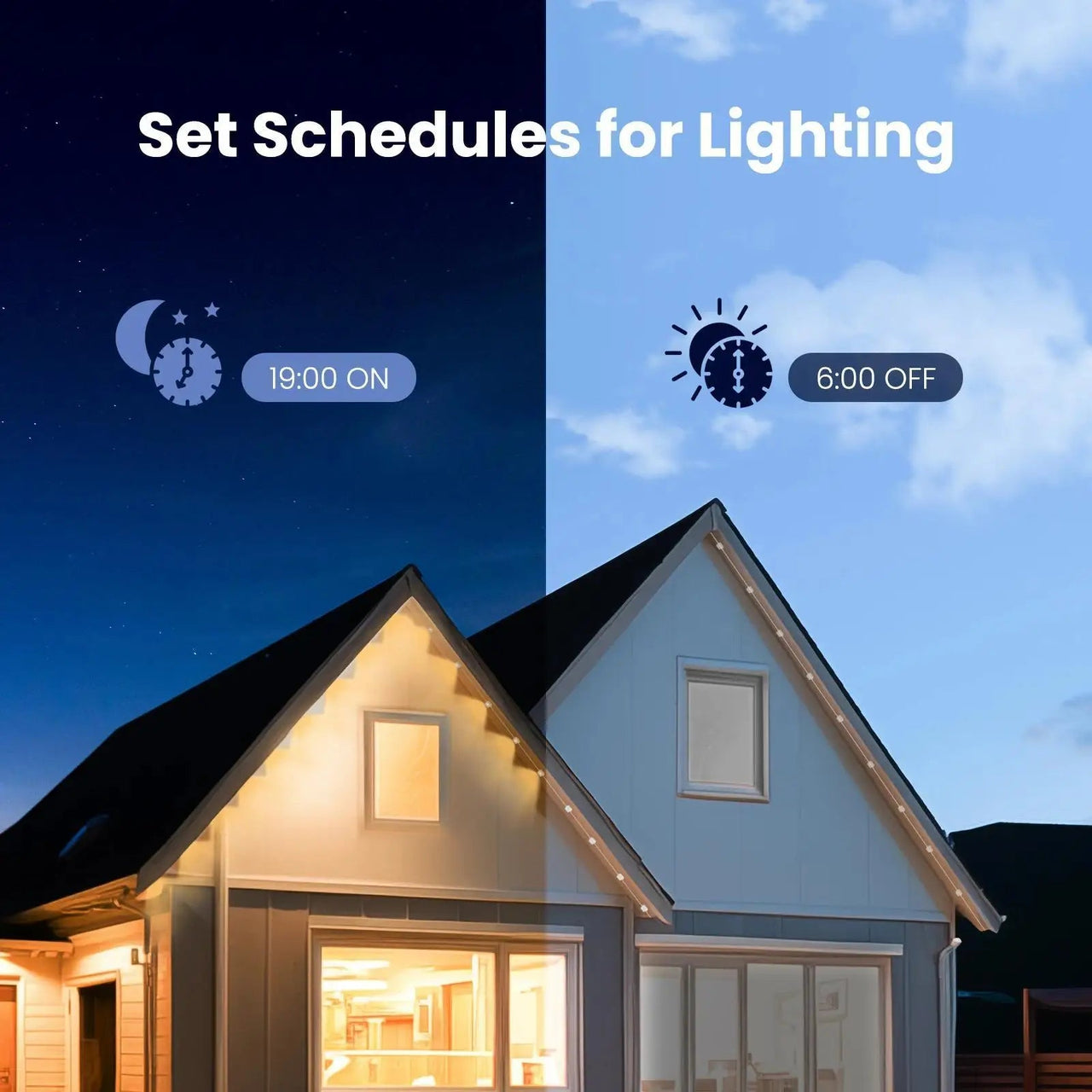 Permanent Outdoor Smart RGB Eaves Lights – LED String Lights for House Exterior - Melillo Enterprises