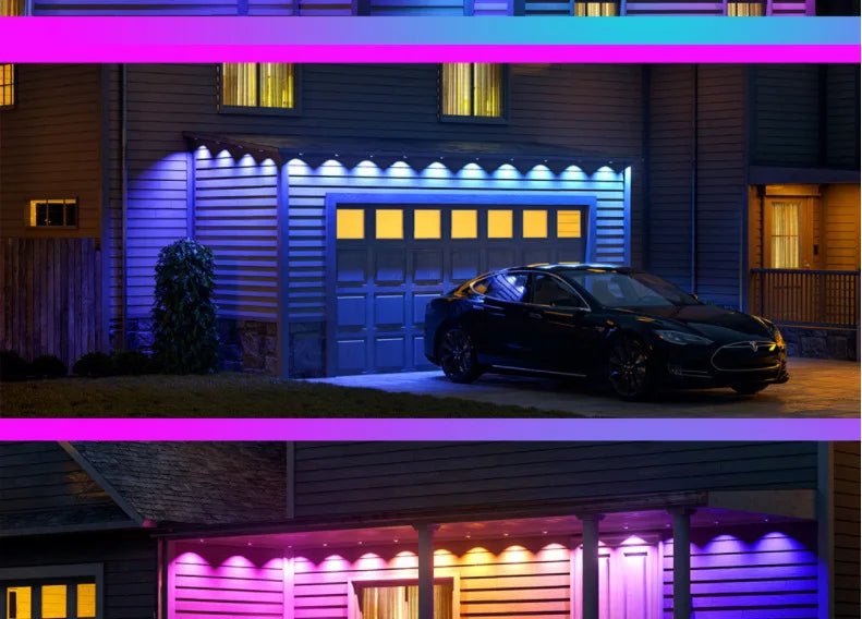 Permanent Outdoor Smart RGB Eaves Lights – LED String Lights for House Exterior - Melillo Enterprises