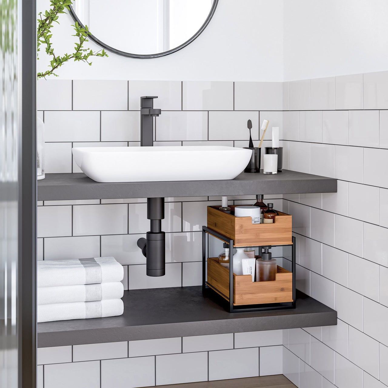 Seville Bamboo 2 - Tier Sliding Drawer Organizer - Melillo EnterprisesGo toHome & KitchenKitchen Cabinet & Pantry Organizers