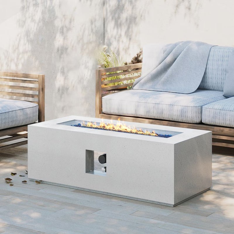 Square Terrazzo Fire Pits 28 - In W White Magnesium Oxide Square Liquid Propane Fire Pit - Melillo EnterprisesFire Pits & AccessoriesFire Pits & Patio HeatersGas Fire Pits