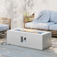 Square Terrazzo Fire Pits 28 - In W White Magnesium Oxide Square Liquid Propane Fire Pit - Melillo EnterprisesFire Pits & AccessoriesFire Pits & Patio HeatersGas Fire Pits