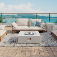 Square Terrazzo Fire Pits 28 - In W White Magnesium Oxide Square Liquid Propane Fire Pit - Melillo EnterprisesFire Pits & AccessoriesFire Pits & Patio HeatersGas Fire Pits