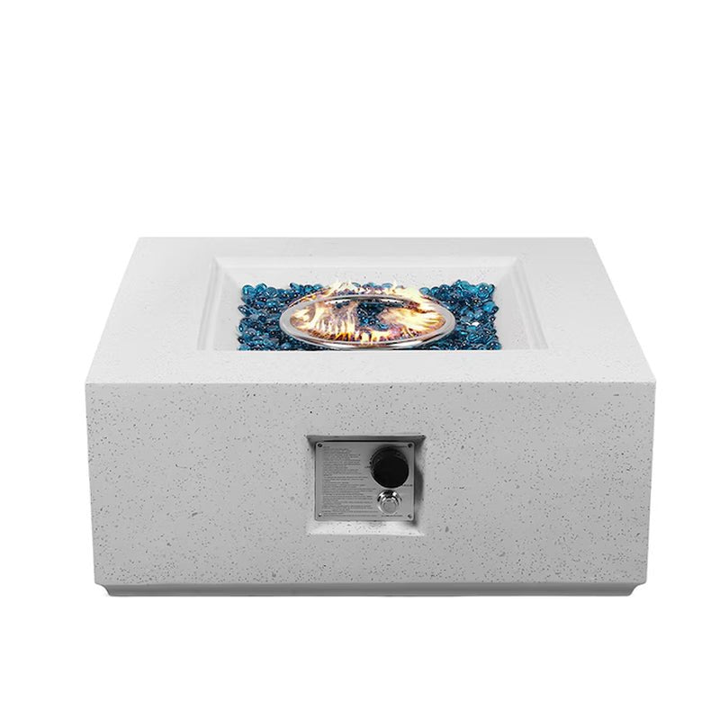 Square Terrazzo Fire Pits 28 - In W White Magnesium Oxide Square Liquid Propane Fire Pit - Melillo EnterprisesFire Pits & AccessoriesFire Pits & Patio HeatersGas Fire Pits