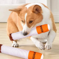 Squeaky Plush Cigar Chew Toy for Dogs – Interactive Teething & Training Toy - Melillo Enterprises